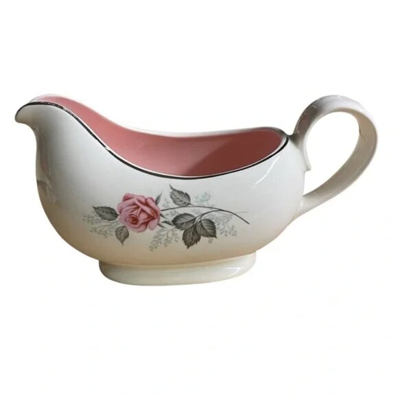 Taylor Smith & Taylor Other - Vtg 50’s Taylor Smith & Taylor “Pink Rose” on White gravy boat ceramic